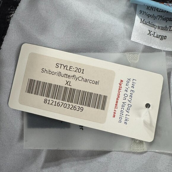 Ripskirt Hawaii Wrap Skirt Cover Up XL Shibori Butterfly Charcoal NWT SW-2079 - Picture 8 of 10